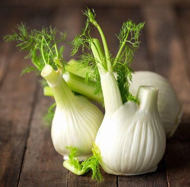close up of fresh citron and fennel bulbs