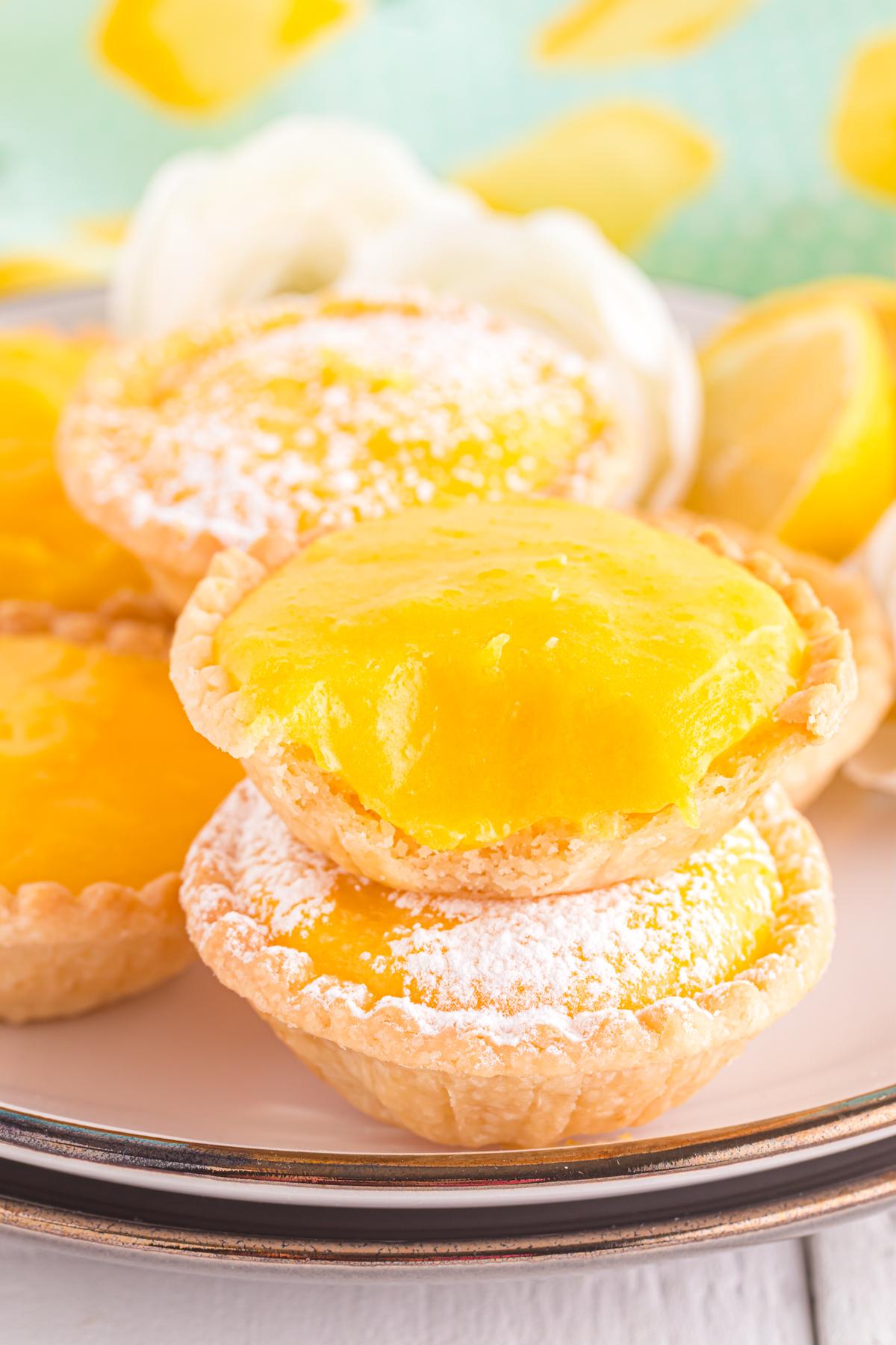 Citrus Burst Tartlets with Honey Glaze on a plate
