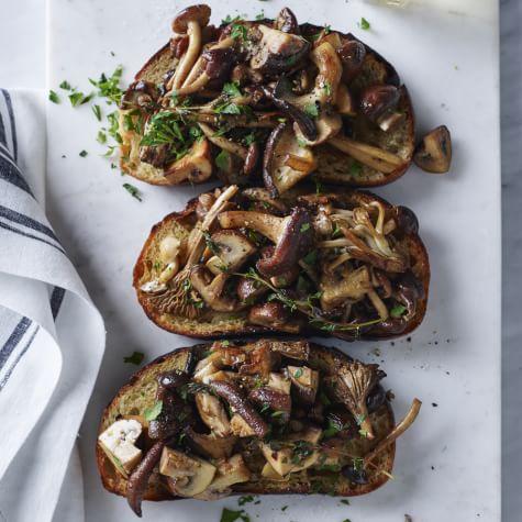 gourmet mushroom truffle parmesan cookies on a rustic wooden board
