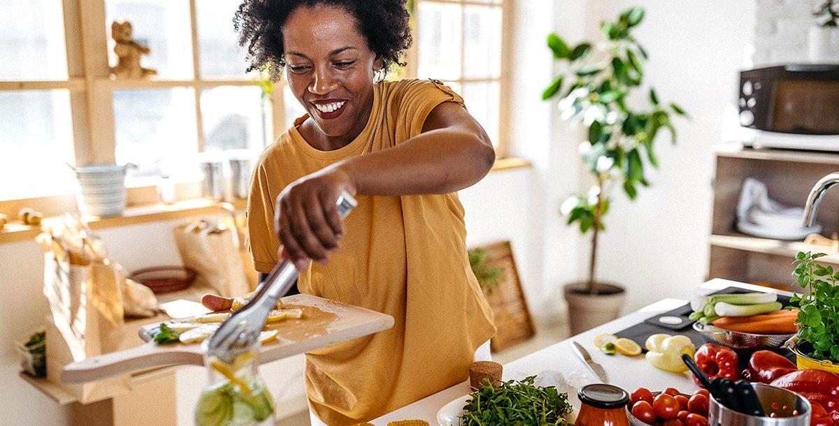 woman cooking healthy meals