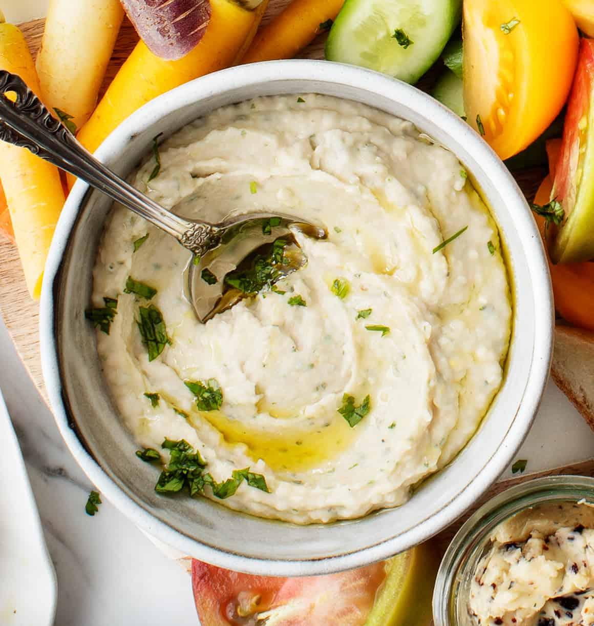 ingredients for white bean dip