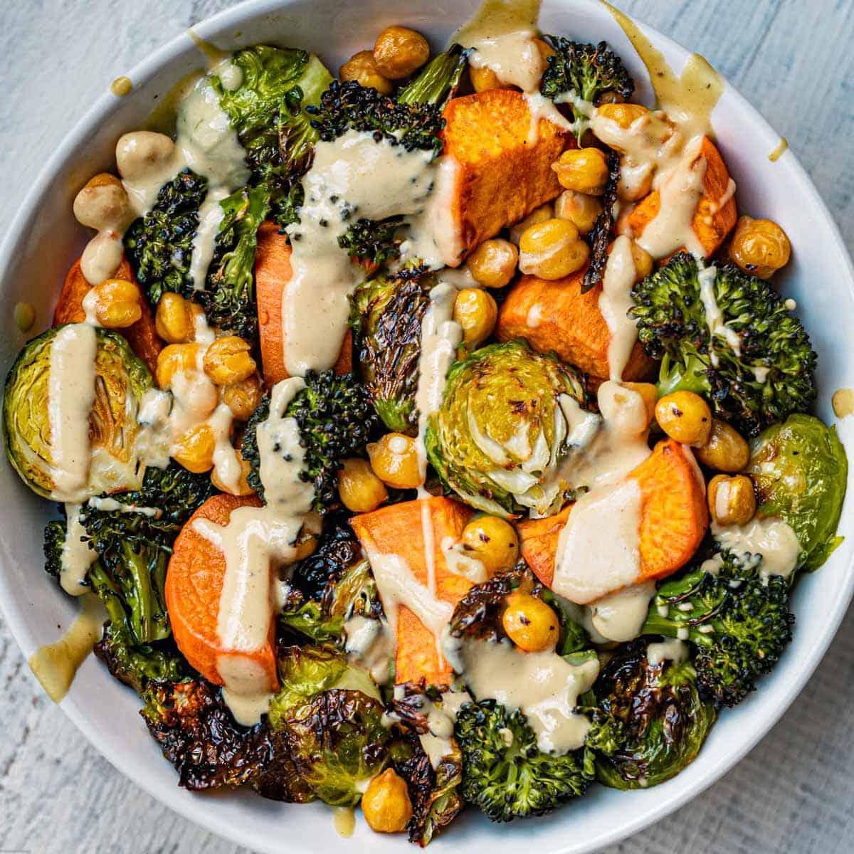 Roasted Summer Vegetable and Chickpea Bowl