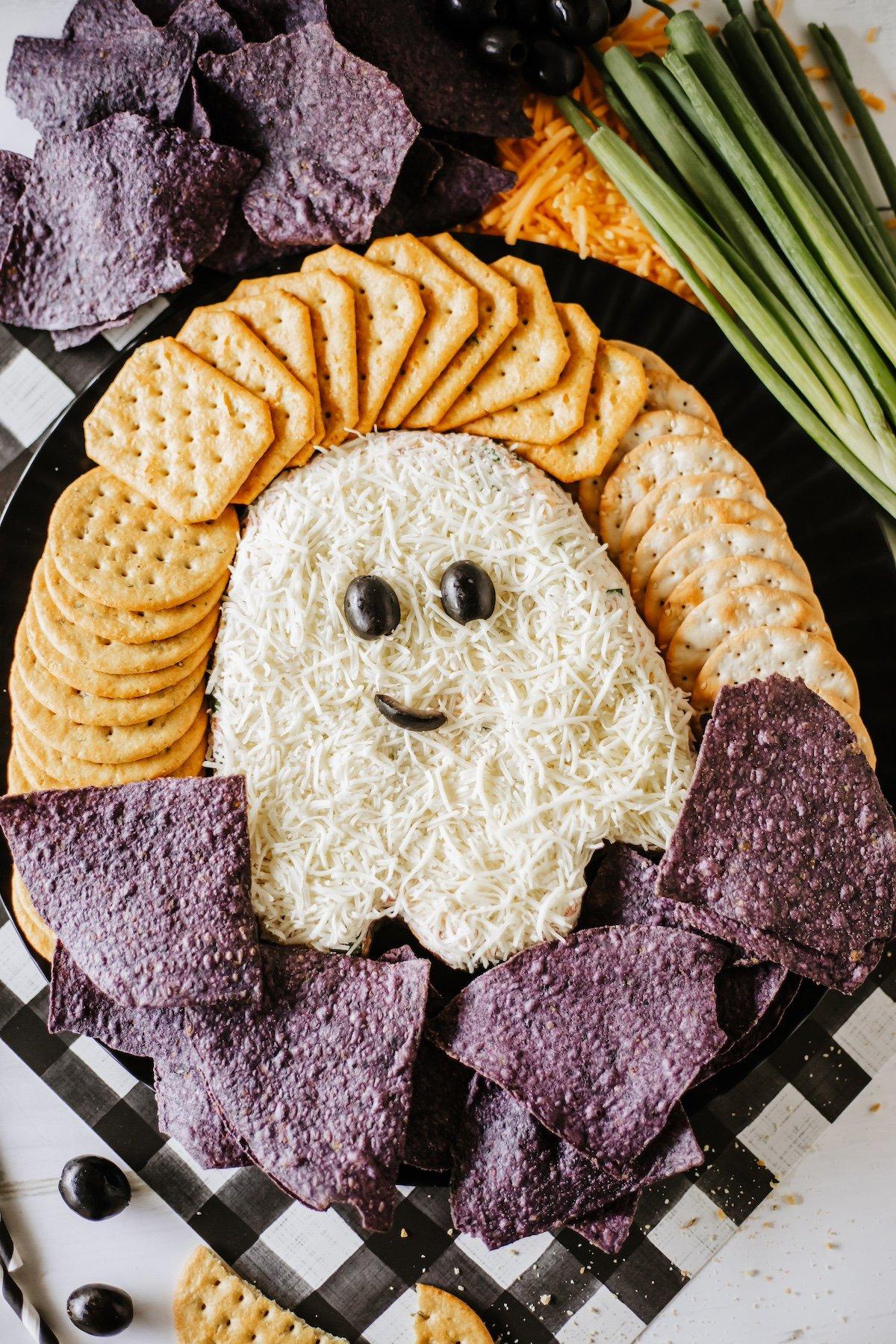 ghost shaped cheese ball