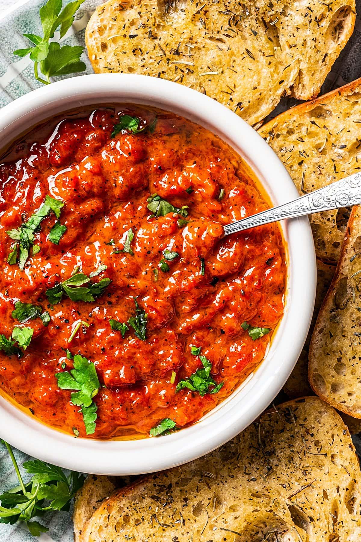 Ajvar roasted red pepper peel chips