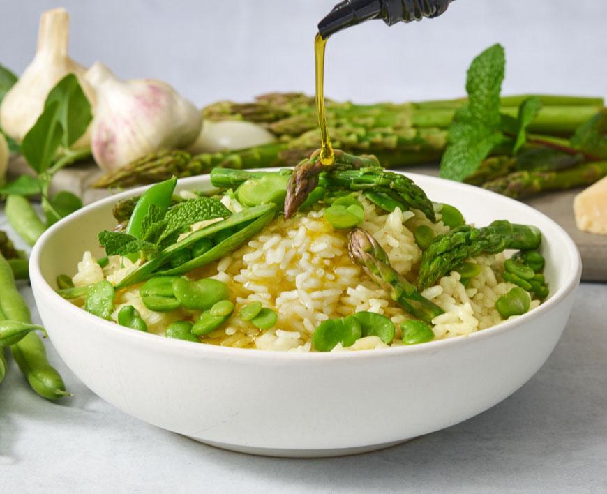 Spring Asparagus Risotto with Fava Beans & Mint