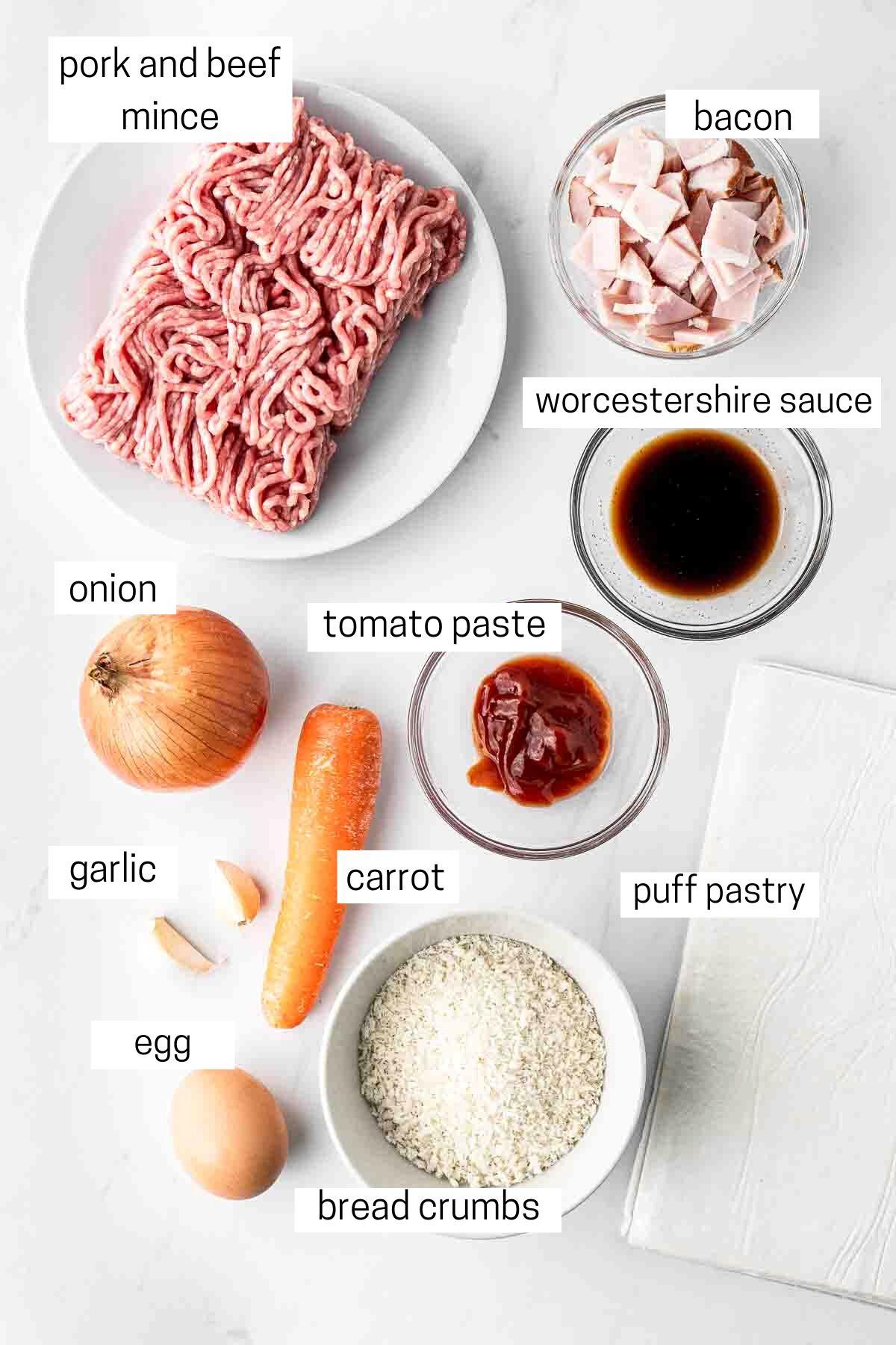 ingredients laid out for making polish sausage wraps