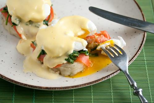 St. Patrick's Day Eggs Benedict with Guinness hollandaise sauce