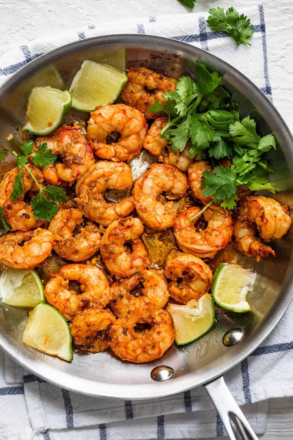 cooked shrimp with lime and jalapeno