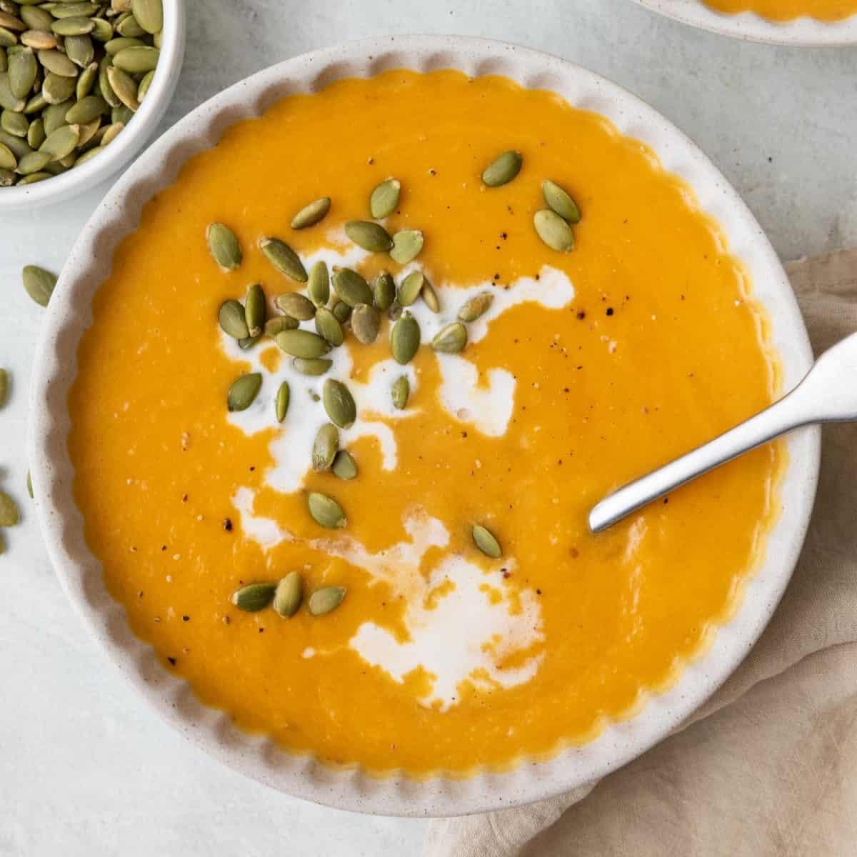 roasted butternut squash soup with coconut milk