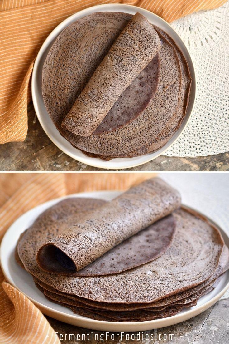 close up of injera quesadilla