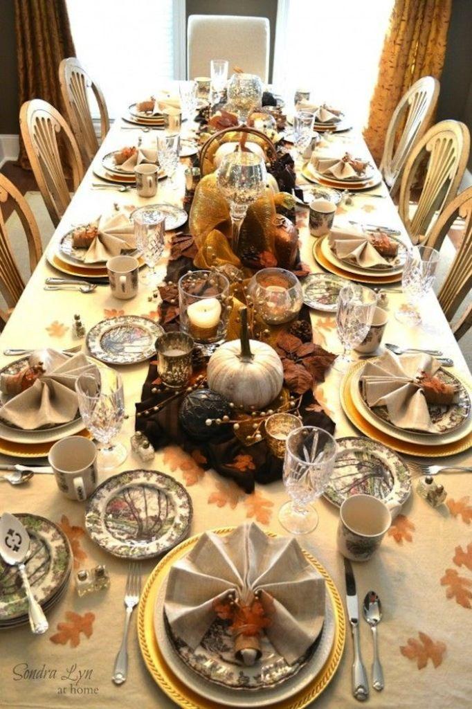 dining room set for thanksgiving dinner