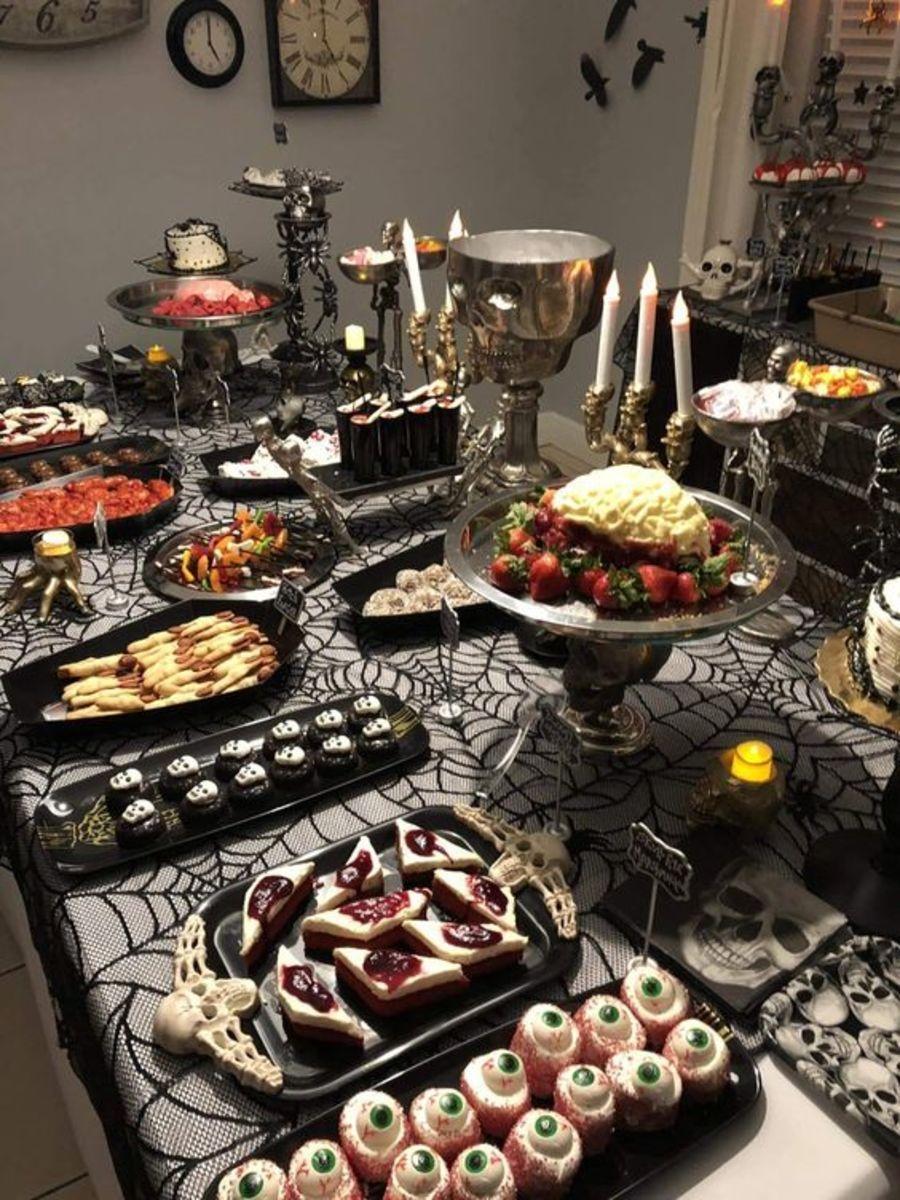 halloween food buffet table