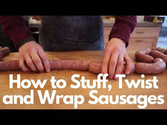 step by step process of assembling a polish sausage wrap