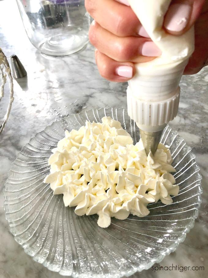 whipped cream in a piping bag