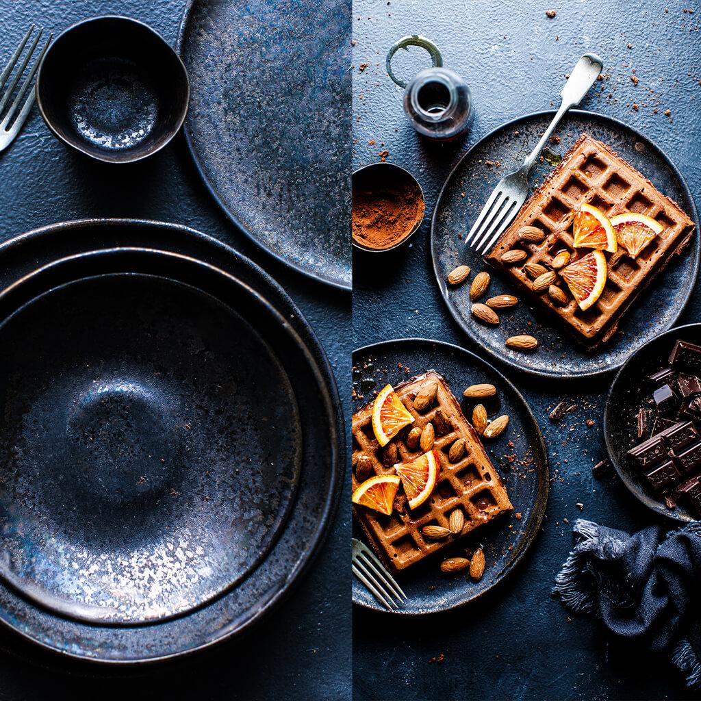 Food photography with a simple, elegant background and props