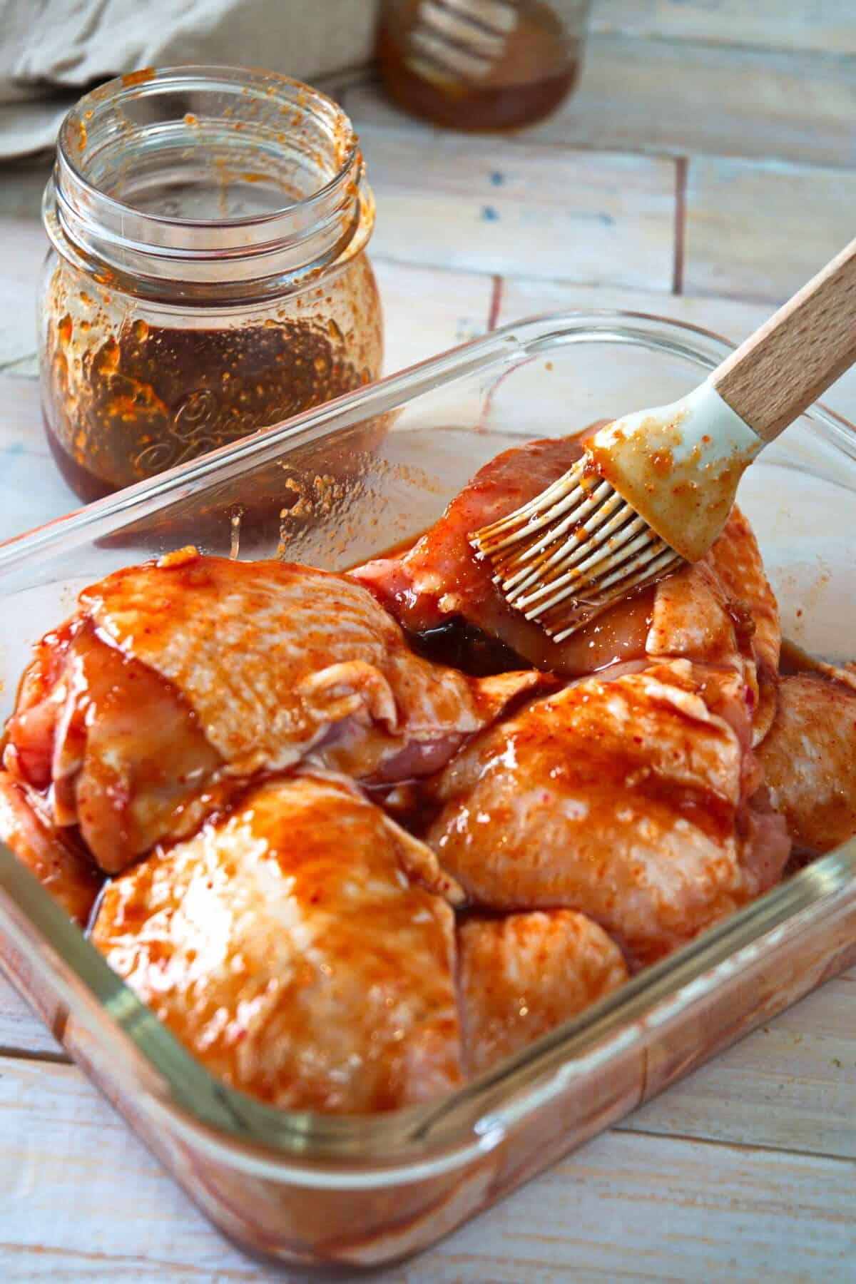 marinating chicken in kimchi brine