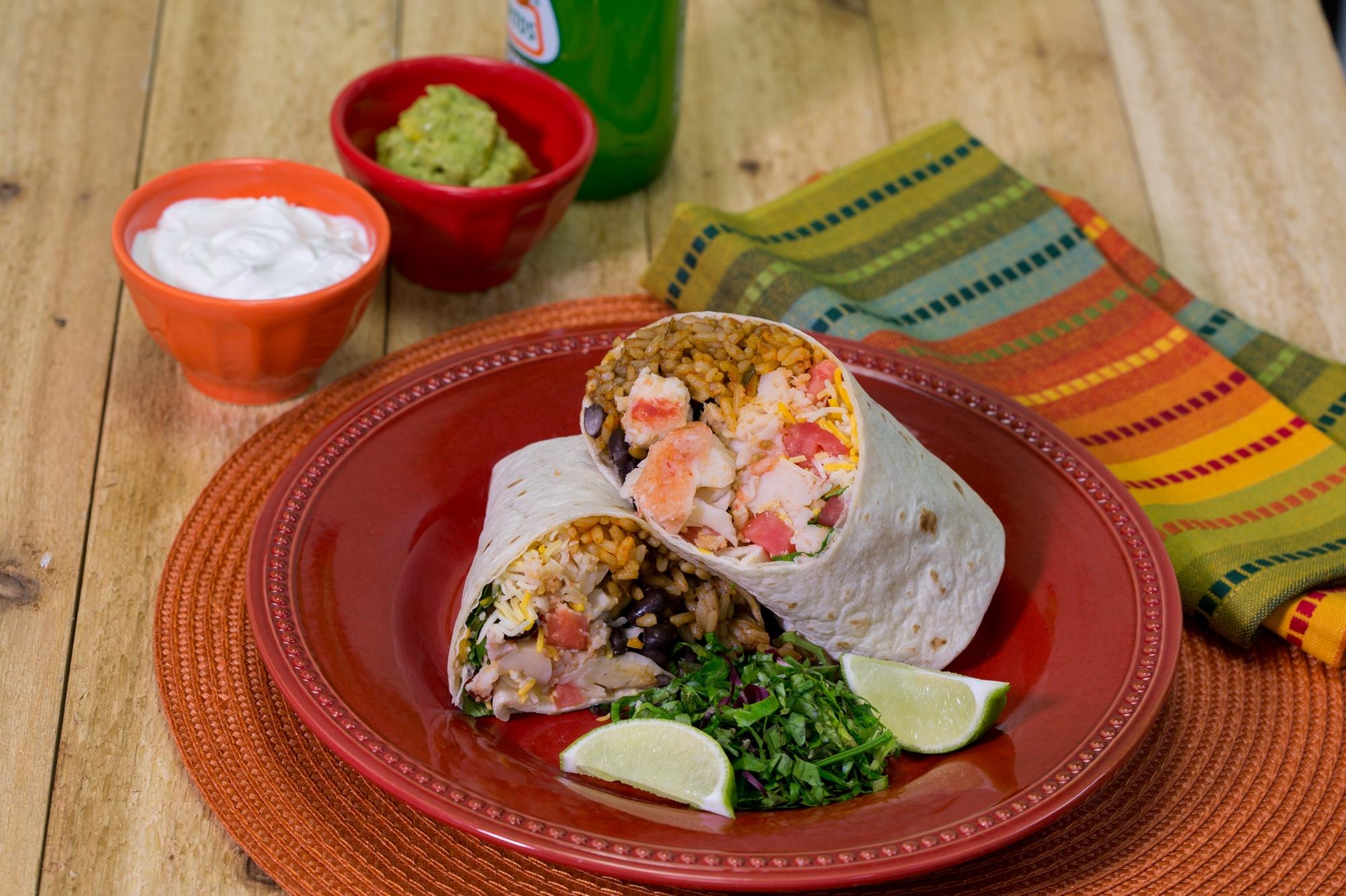 Seafood burritos