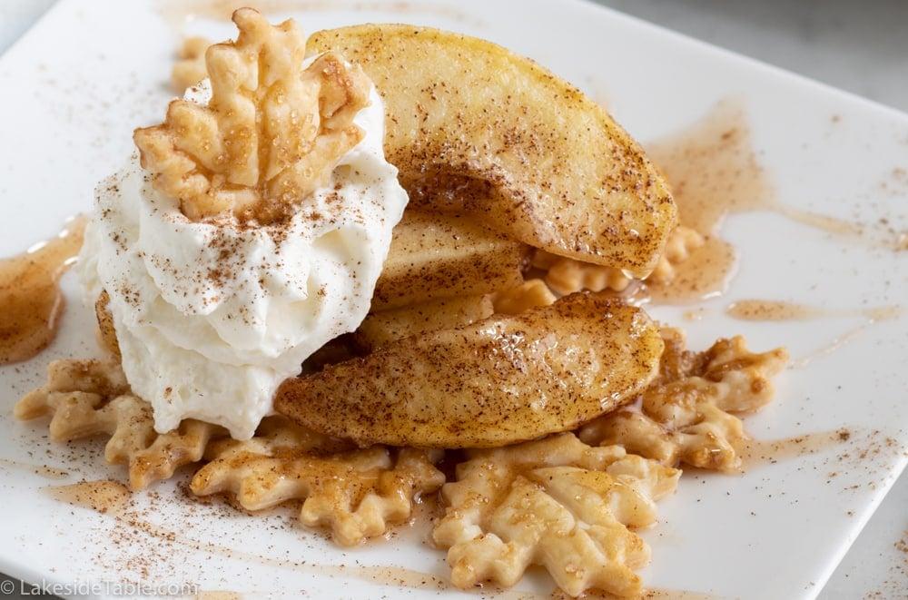 close up shot of deconstructed apple crisp topping