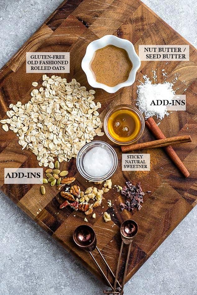 Close up of ingredients used to make the energy bites