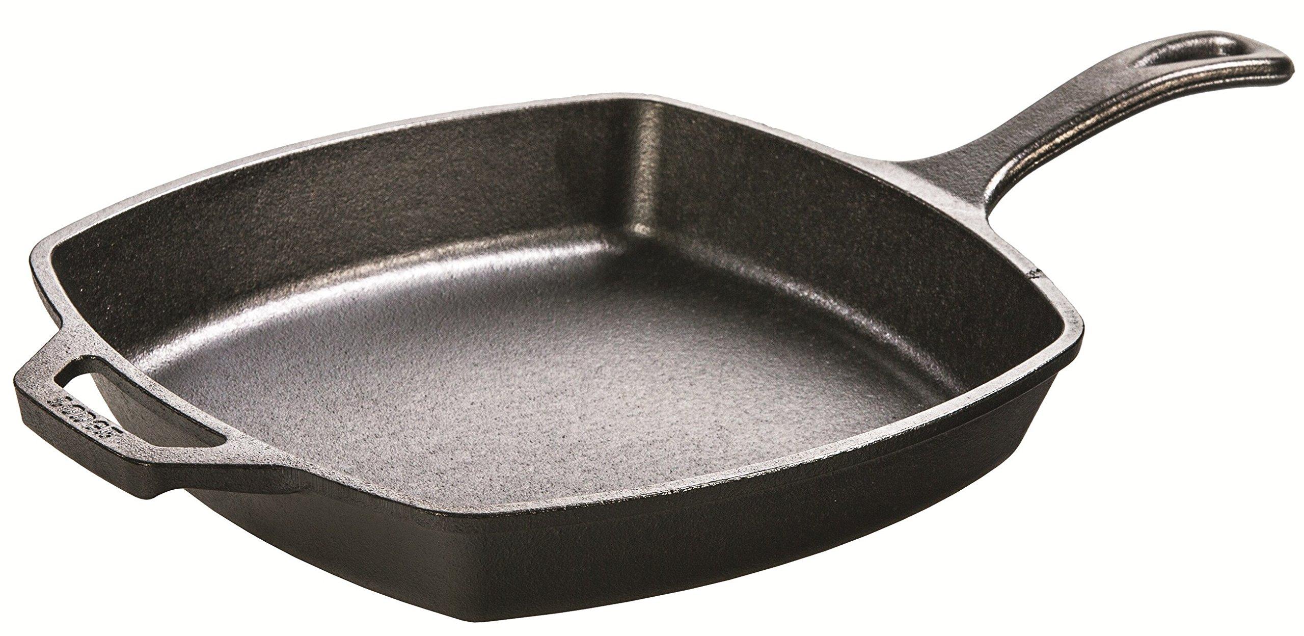 round and square cast iron pans