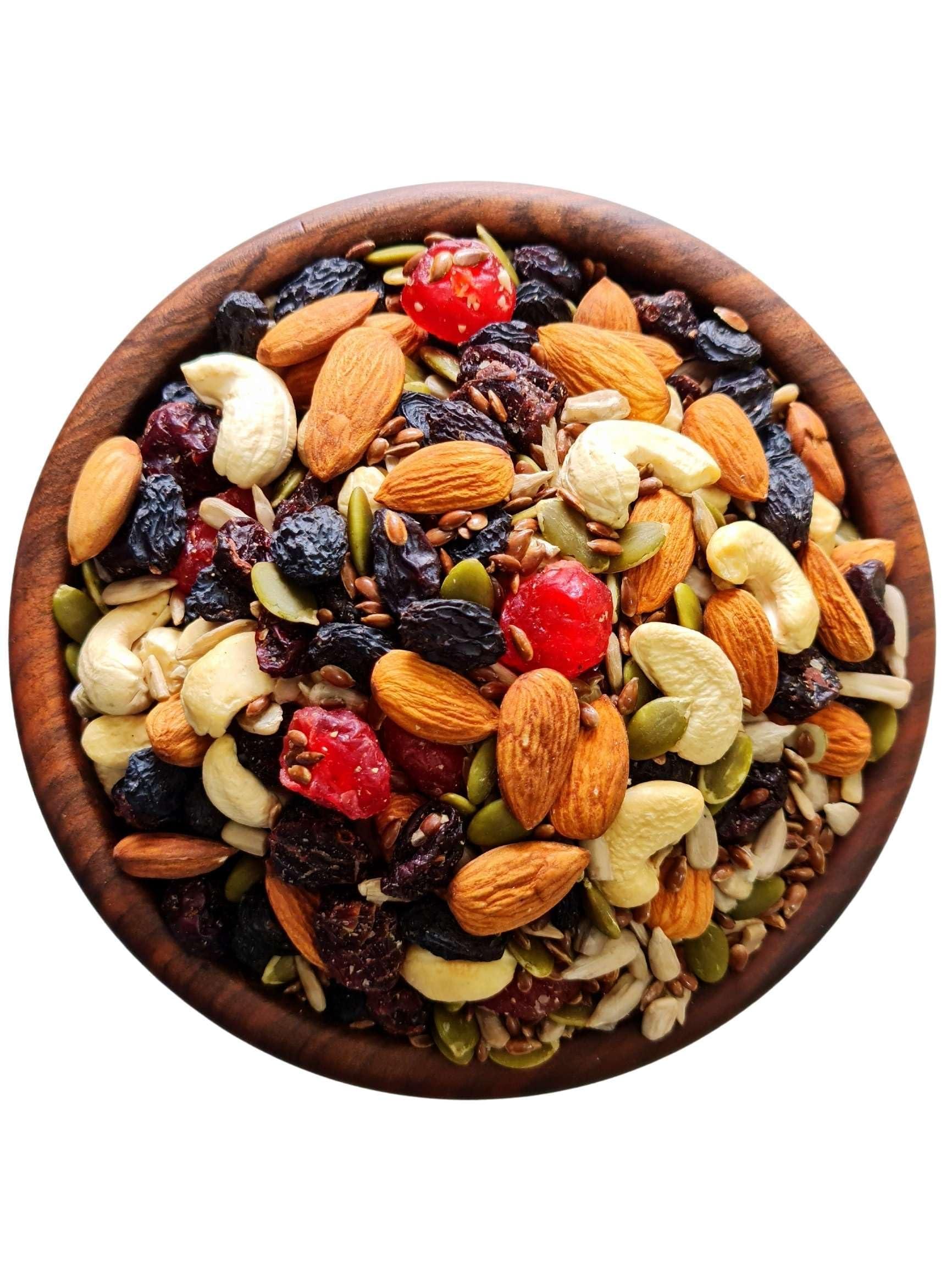 bowl of mixed nuts and seeds