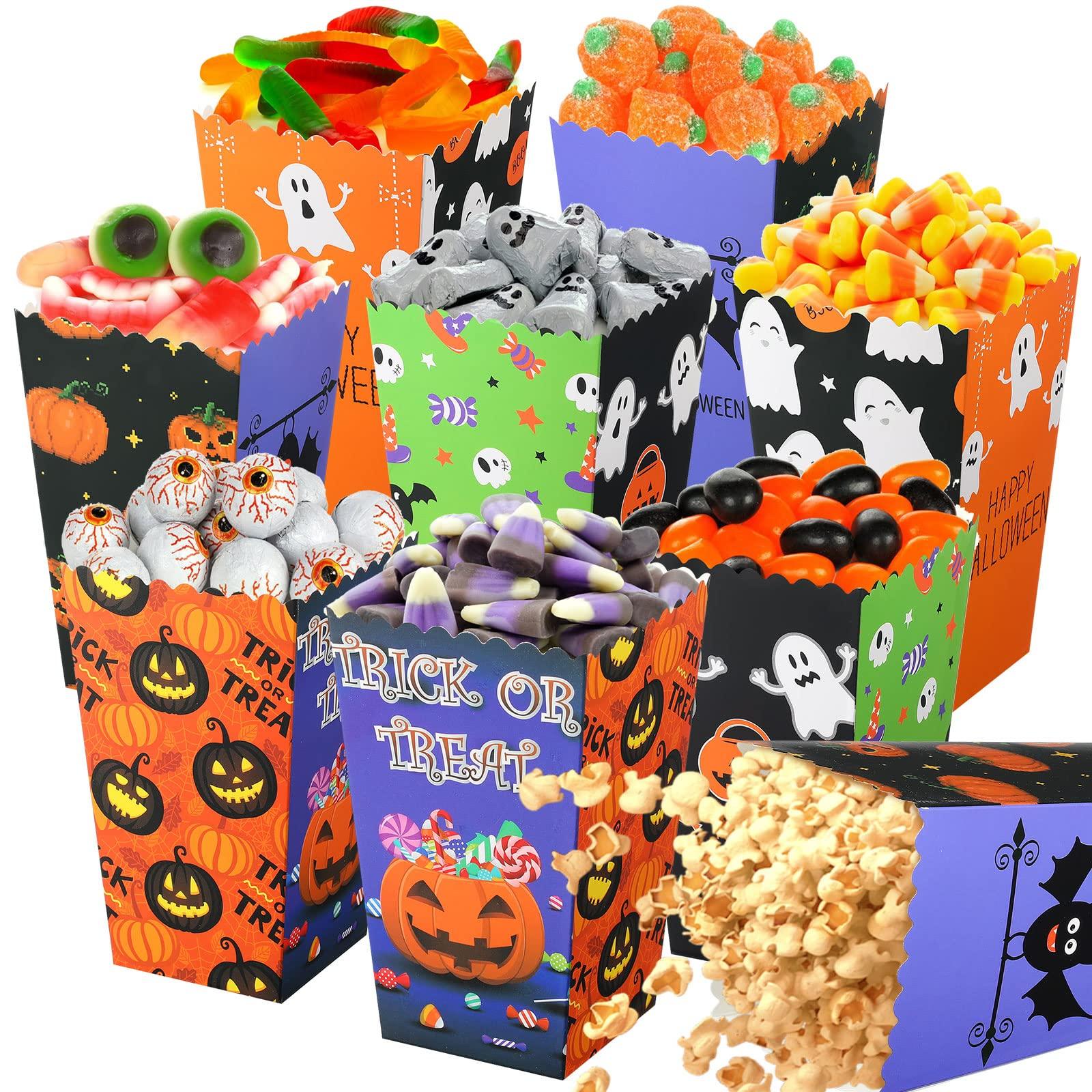 popcorn with halloween decorations