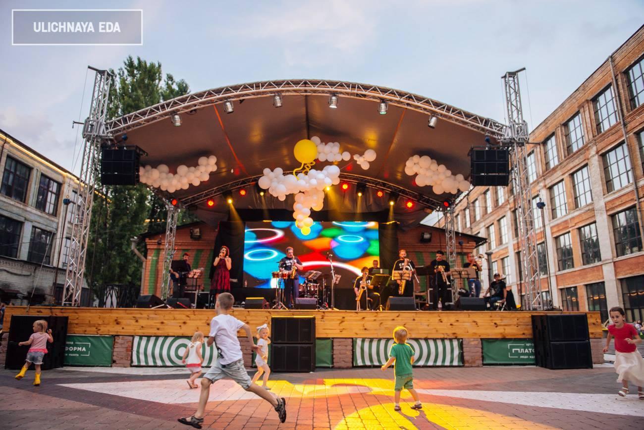 music stage at a food festival