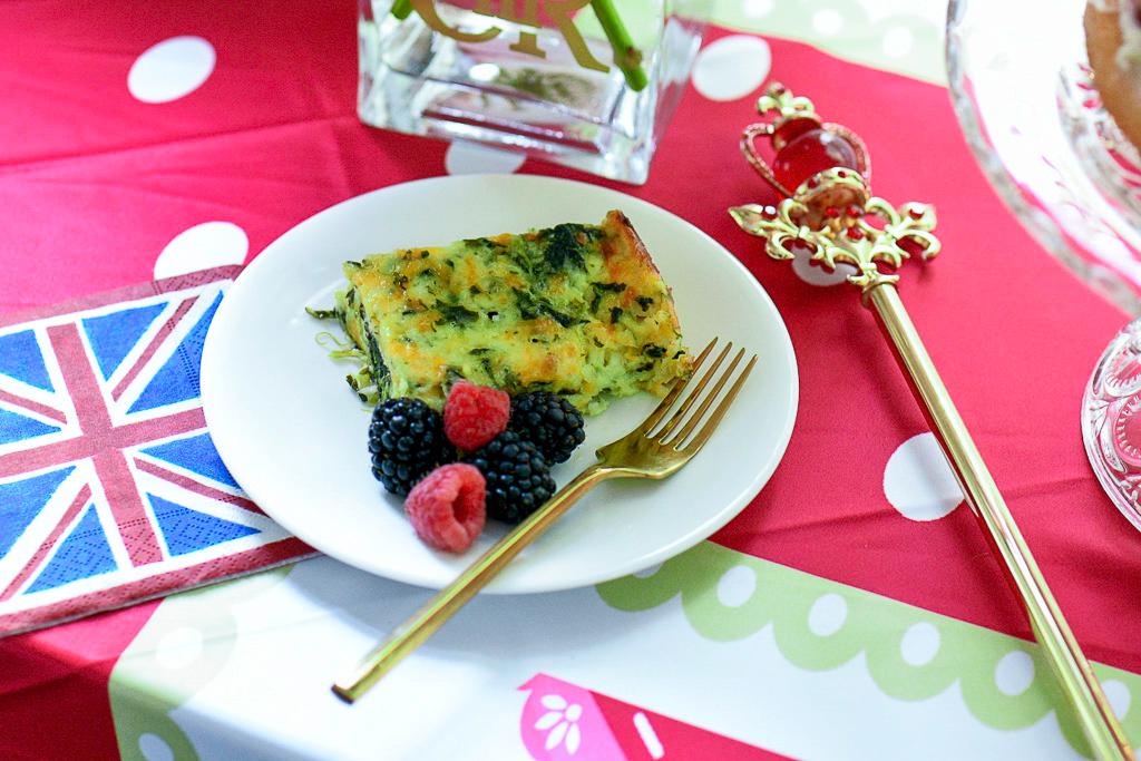 delicious quiche with birthday decorations