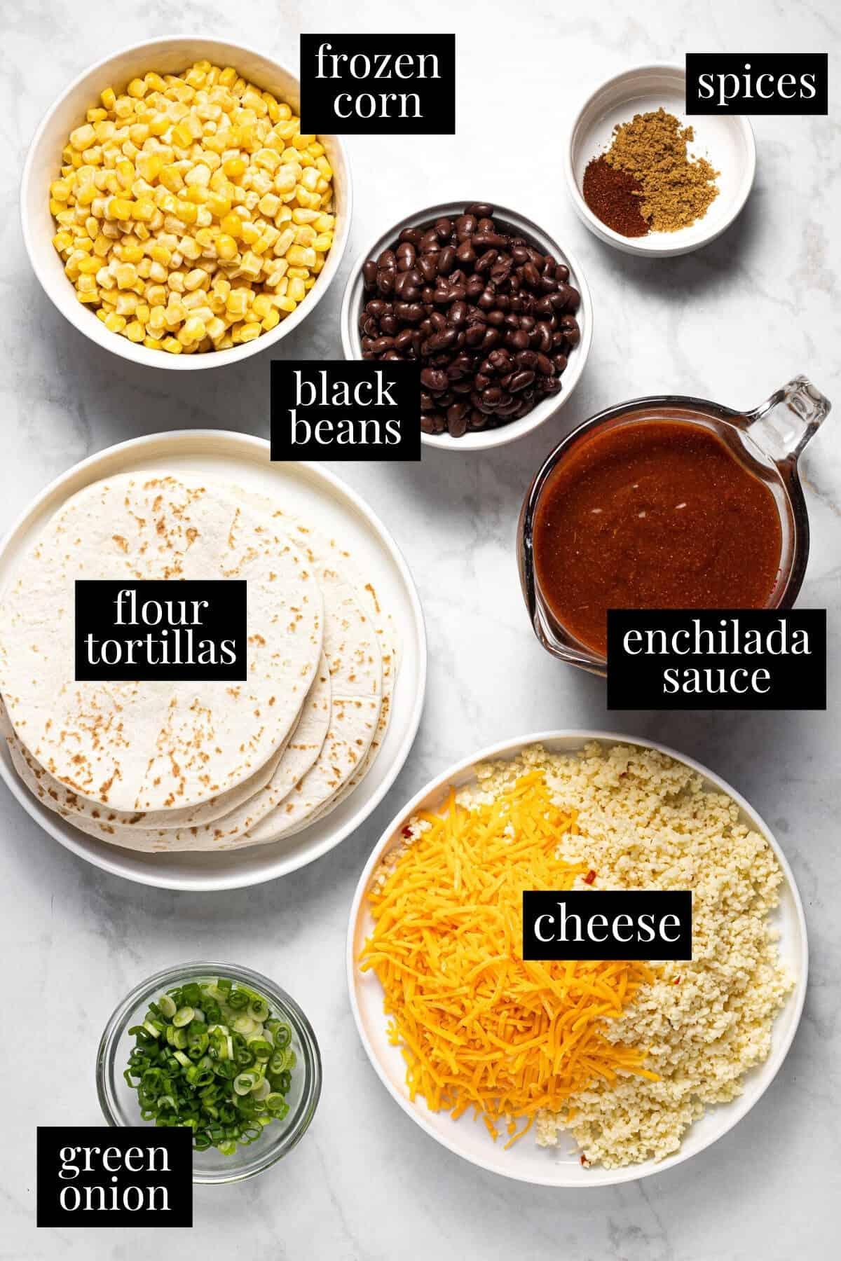 ingredients for making enchiladas