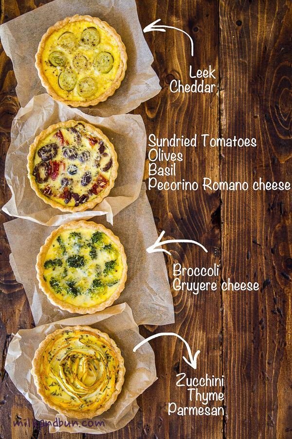 quiche with different fillings