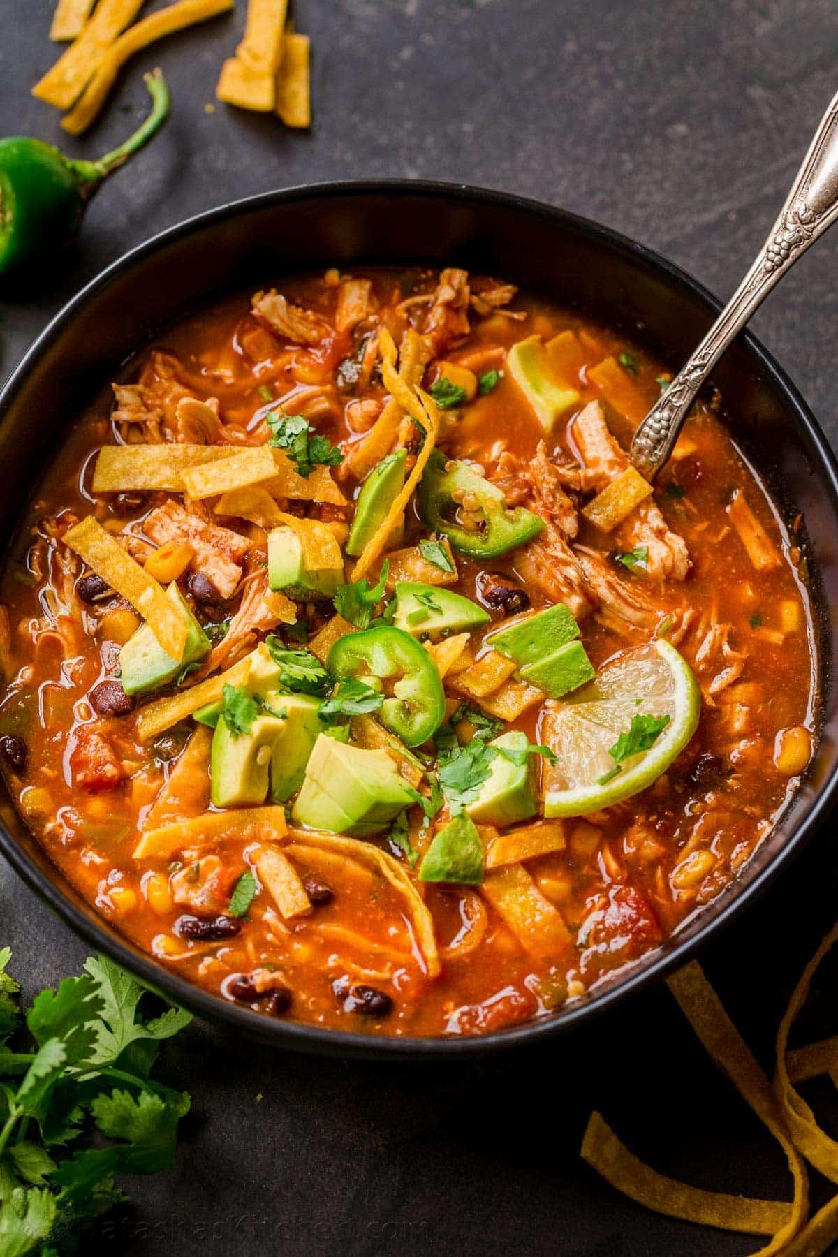 ingredients for chicken tortilla soup