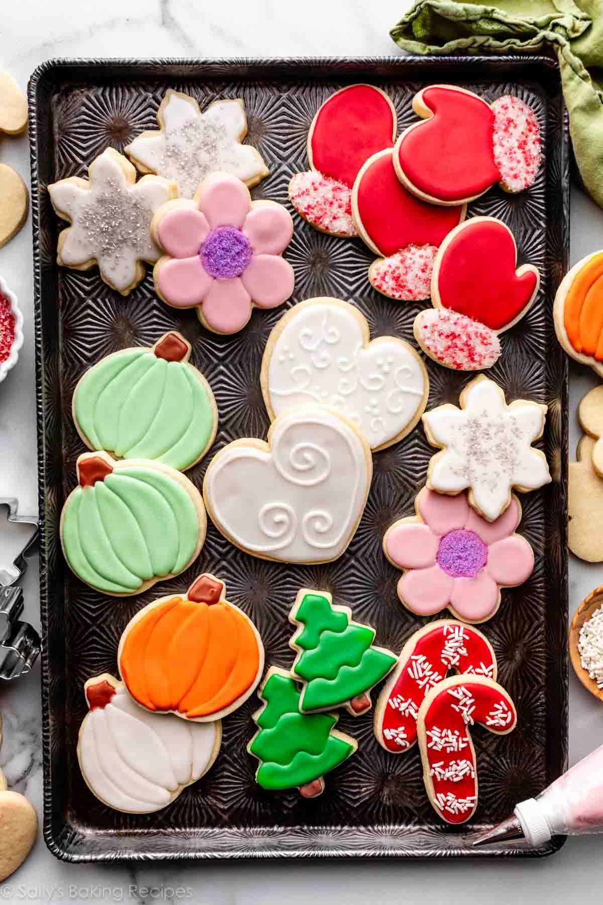 beautifully decorated shortbread cookies with intricate icing designs