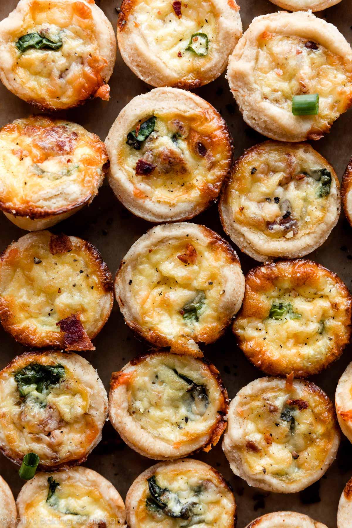 mini quiches with different fillings