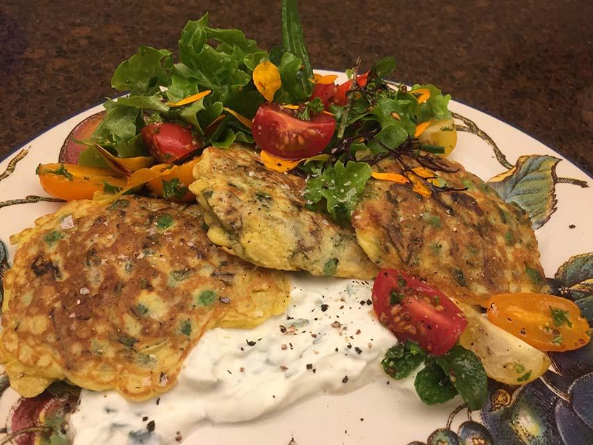 Easter lamb fritters on a festive plate