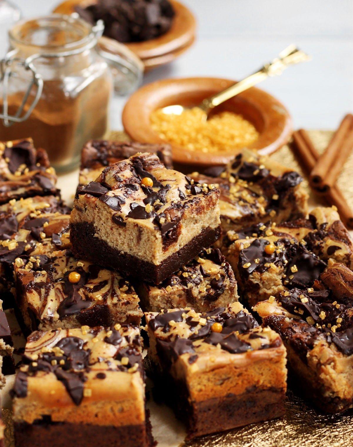gingerbread brownies with cream cheese swirl