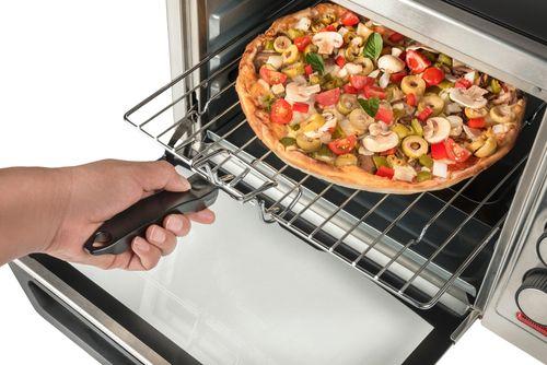 Pizza baking in a hot oven