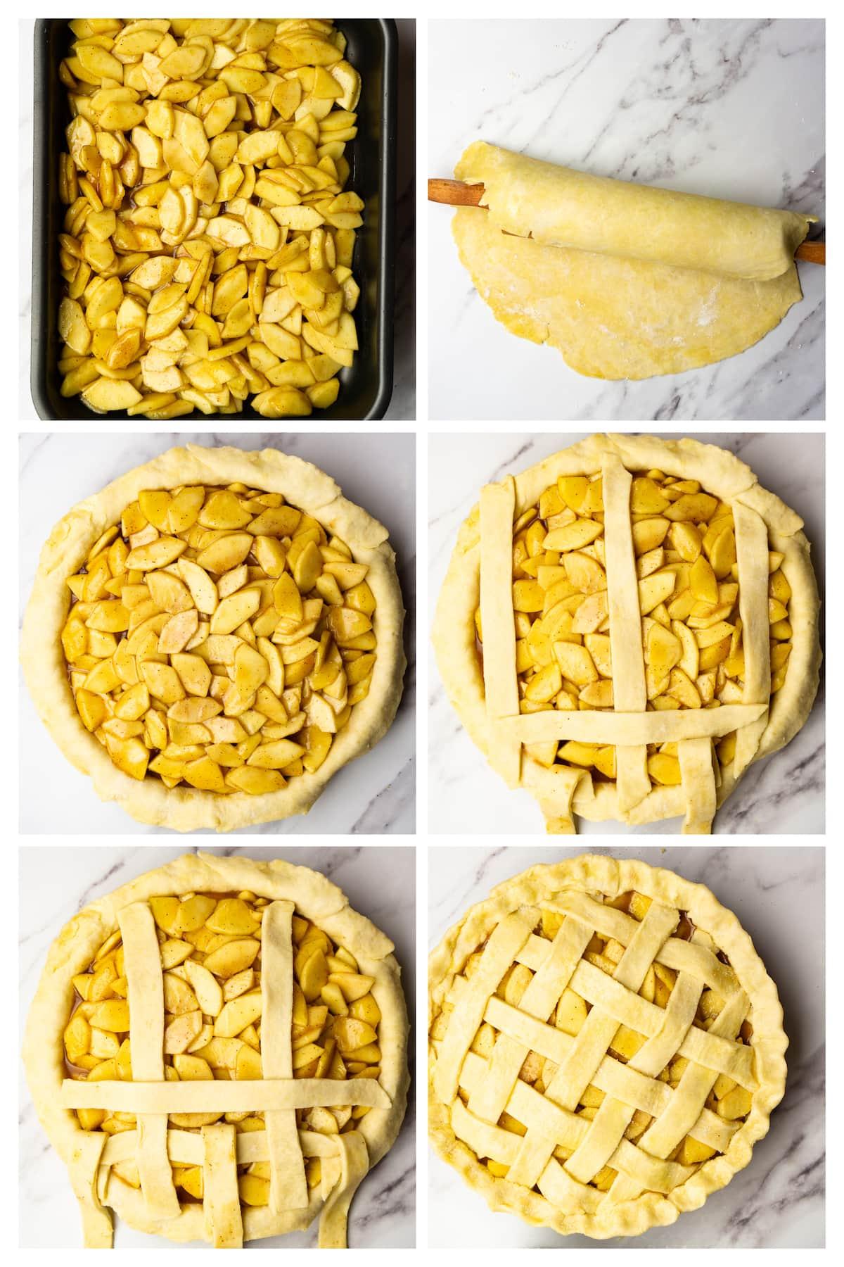 assembling apple pie