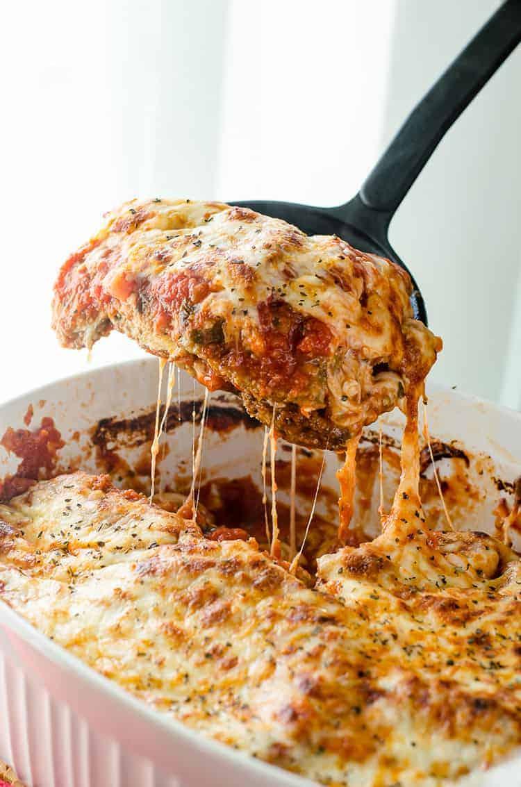 layered eggplant parmesan casserole
