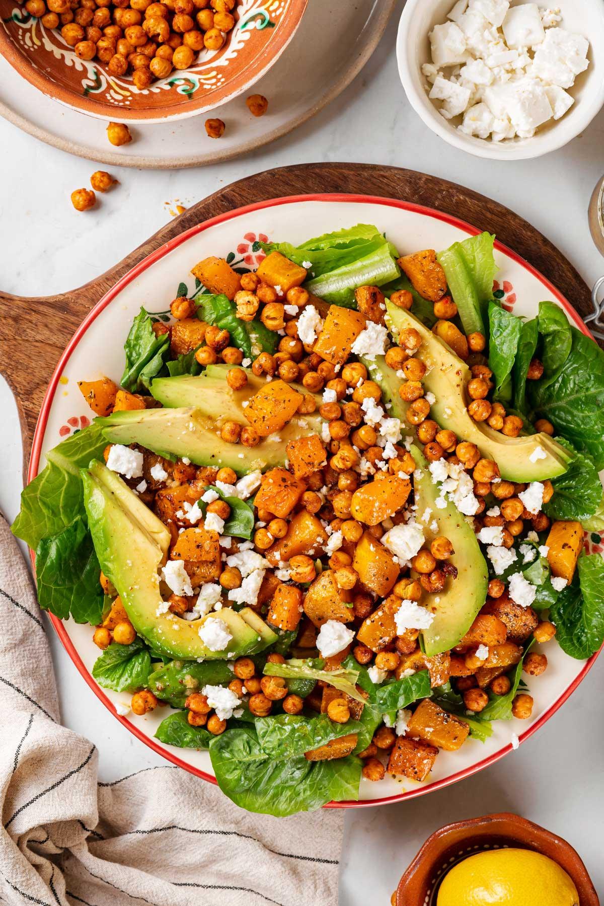 powerhouse quinoa salad with roasted chickpeas and pumpkin seeds