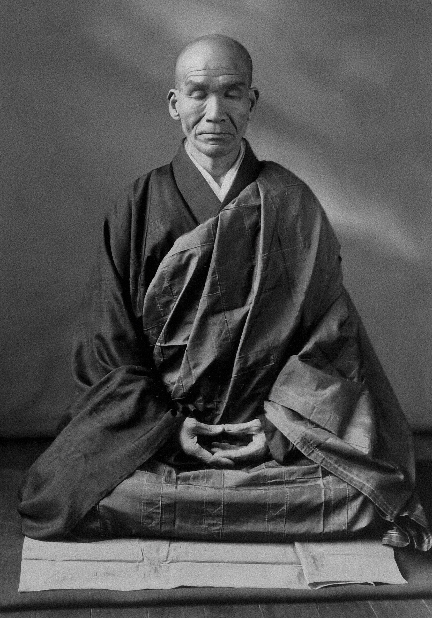 Zen Buddhist monks meditating