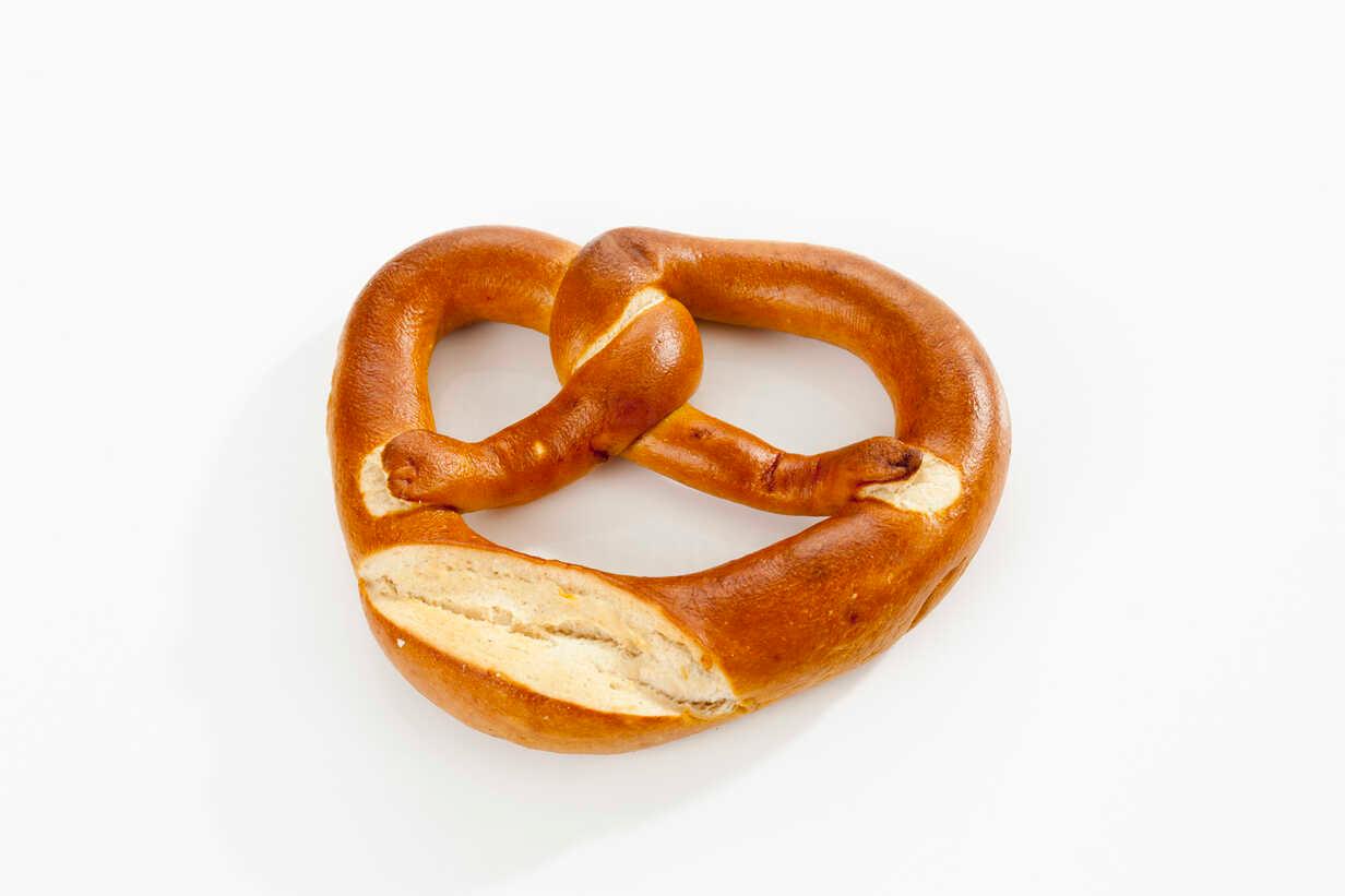 Close up of a single pretzel