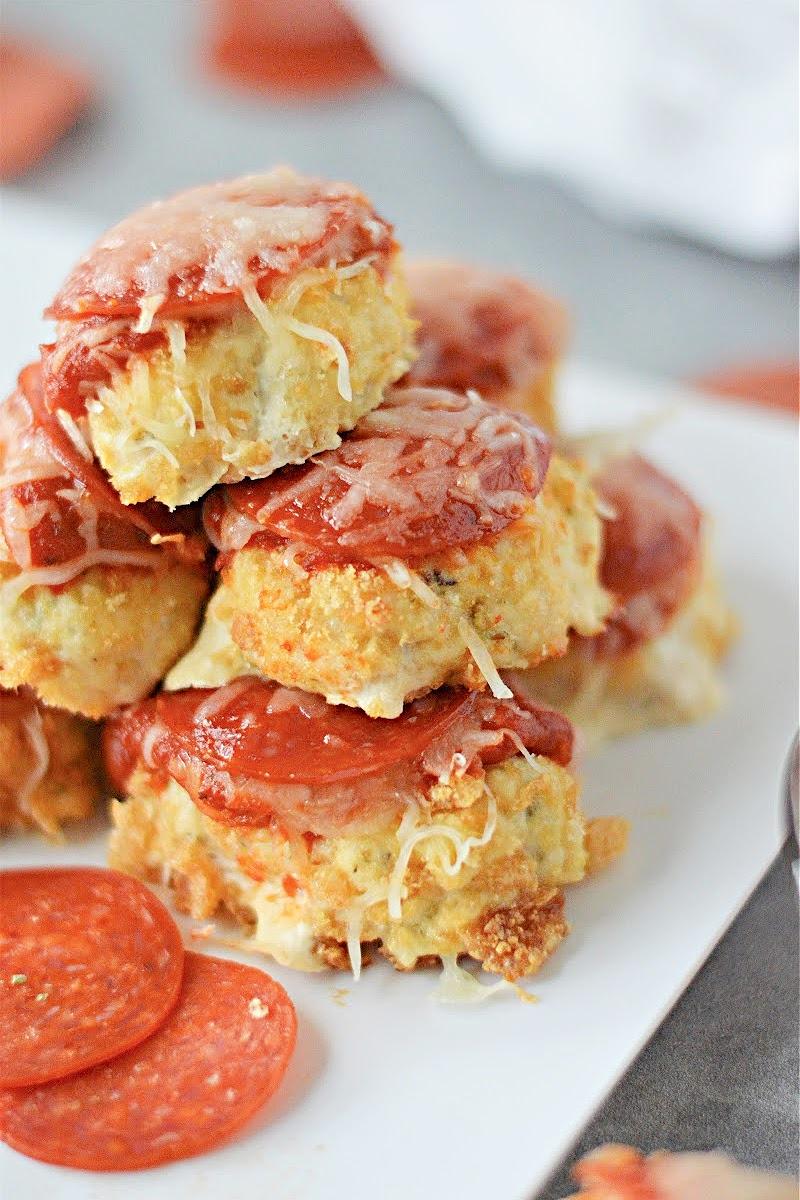 ingredients for chicken nugget pizza bites