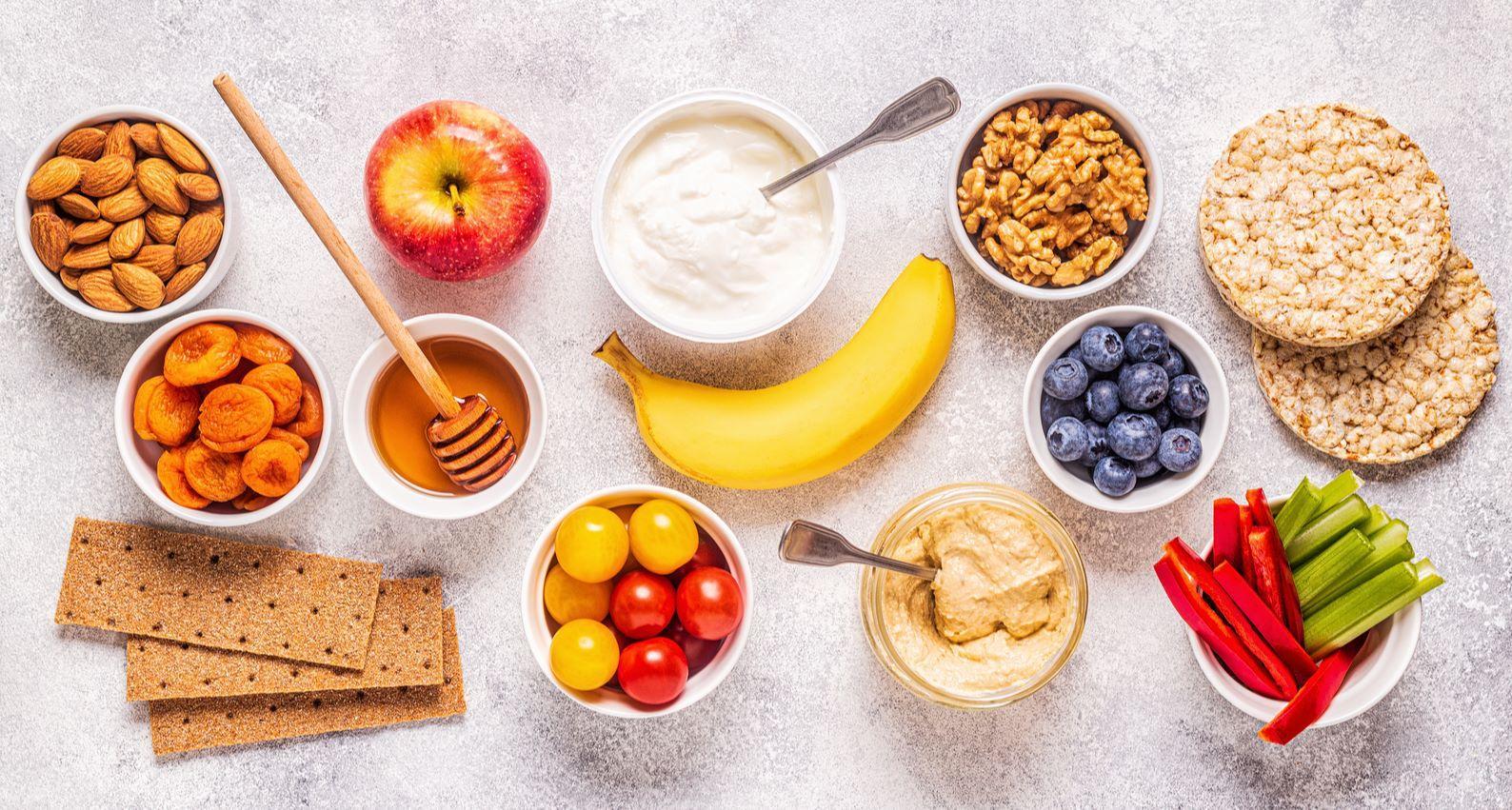 Assortment of healthy snacks