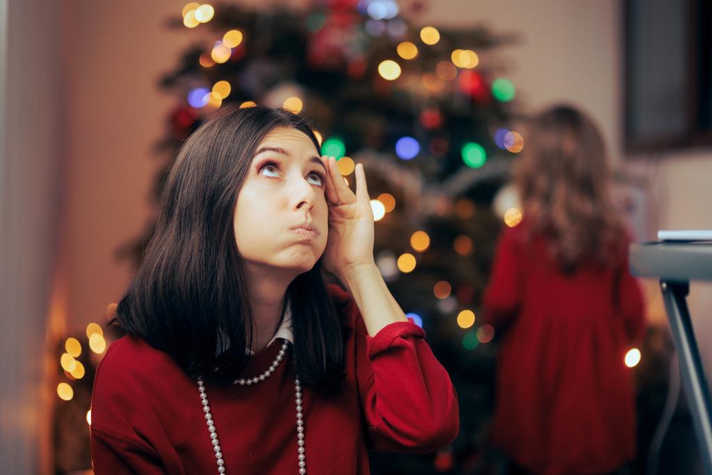 woman feeling stressed during the holidays