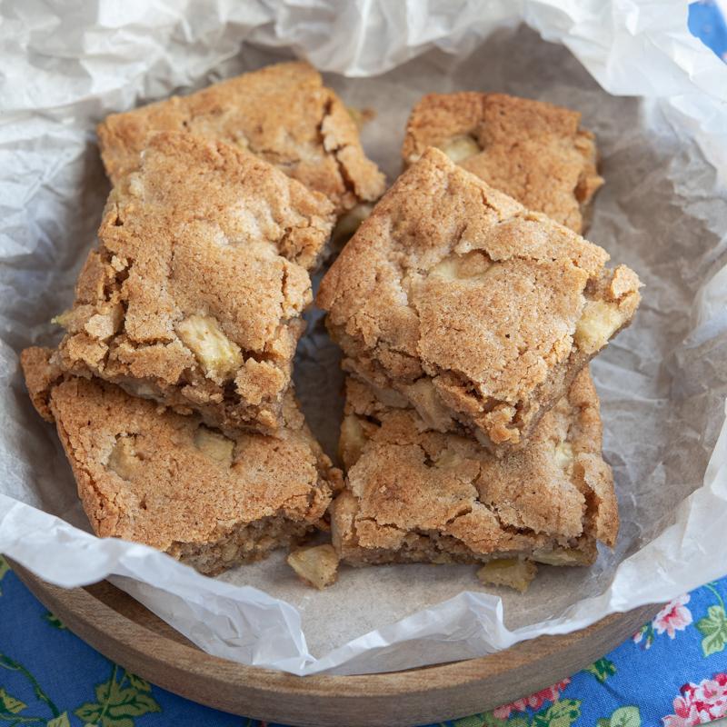 delicious apple brownies on a plate