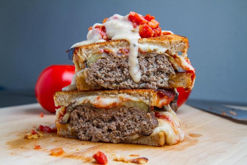 Moussaka Grilled Cheese Sandwich close-up