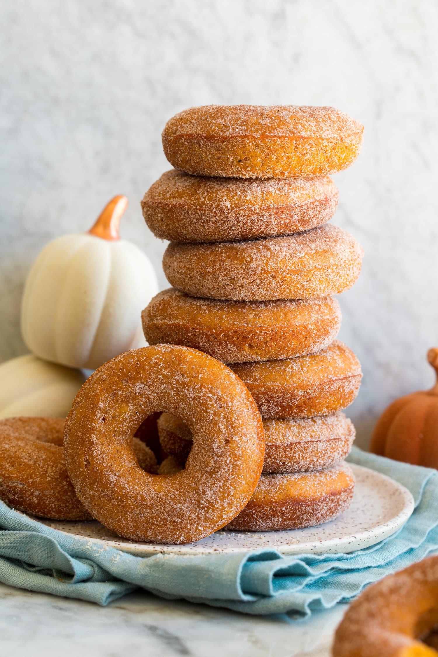 pumpkin spice latte steamed doughnuts dusted with cinnamon