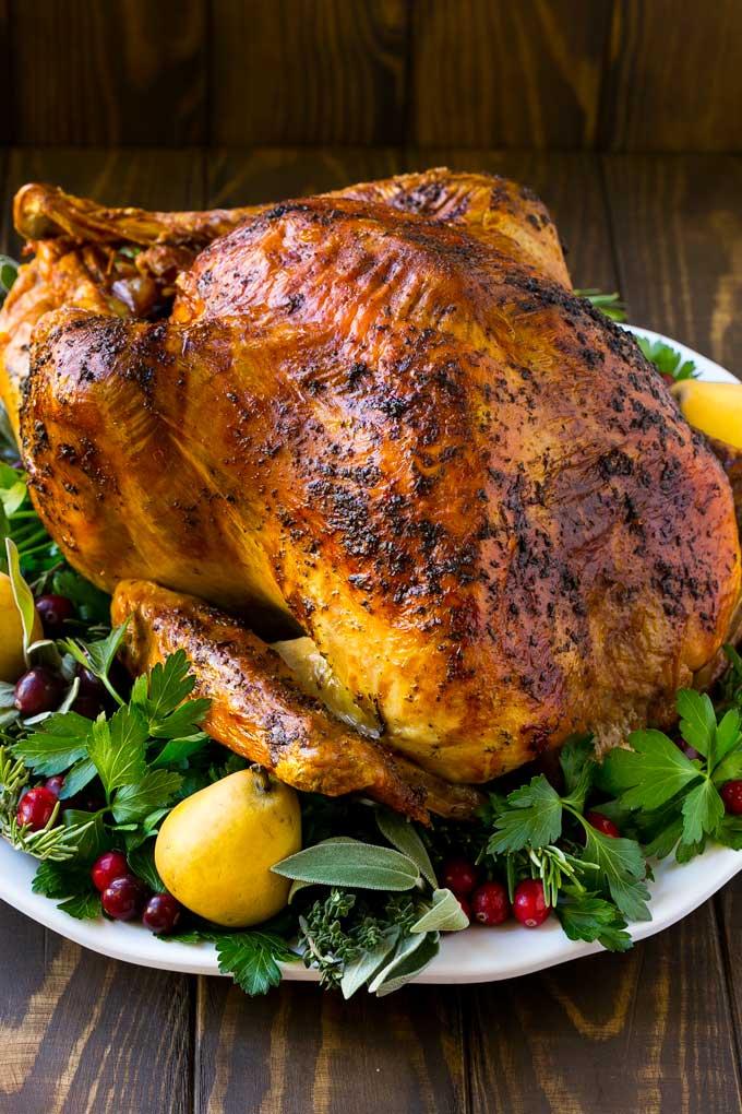 roasted turkey with herbs