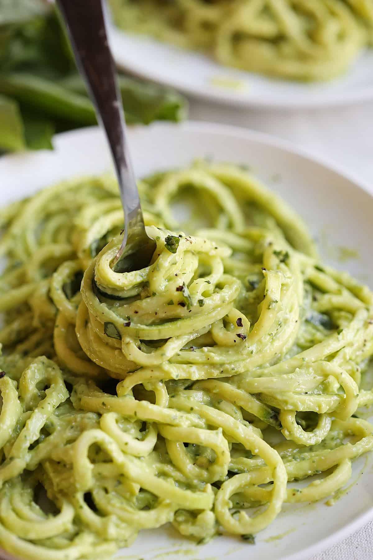 creamy avocado zucchini noodles keto style