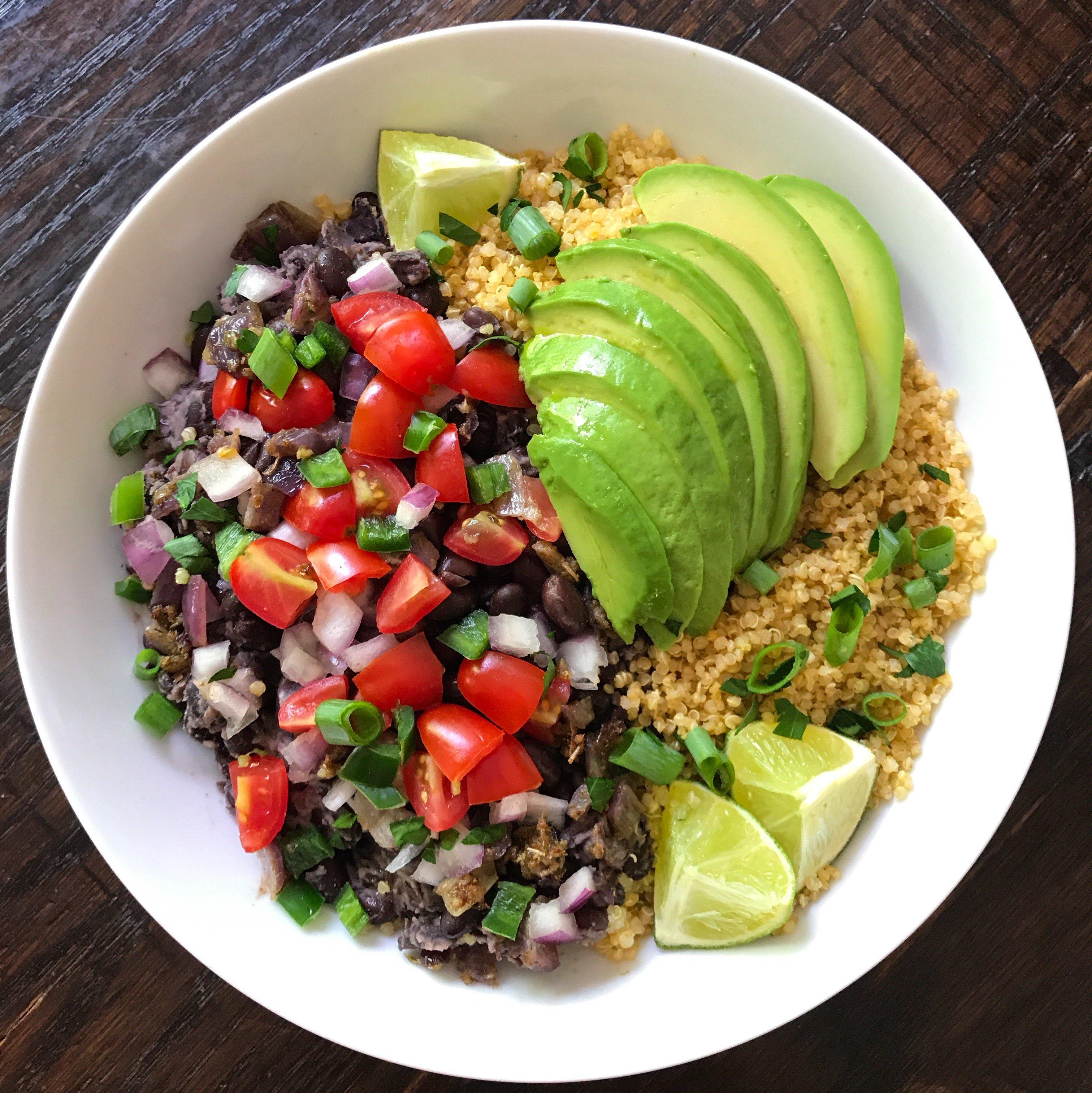spicy black beans in a bowl